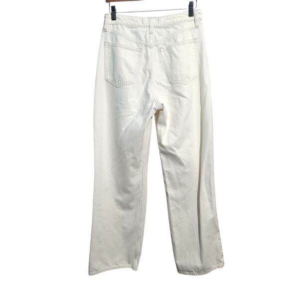 Abercrombie & Fitch Cream High Rise The Loose Fit Curve Love Jean Size 8 - Picture 4 of 7